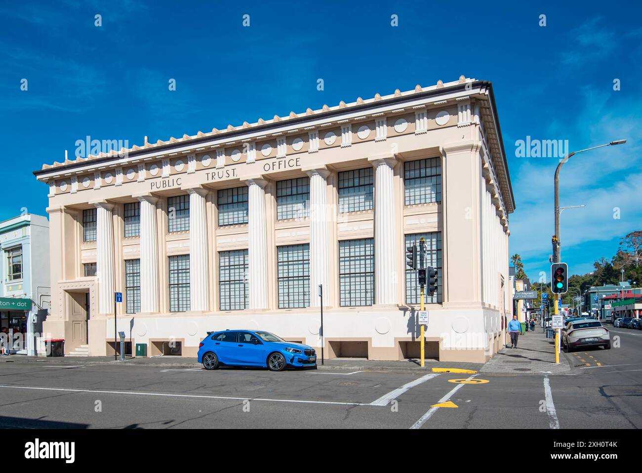 Il Public Trustees Building a Napier dal 1922 su progetto di Hyland e Phillips di Hastings, è uno dei pochi sopravvissuti al terremoto del 1931 Foto Stock