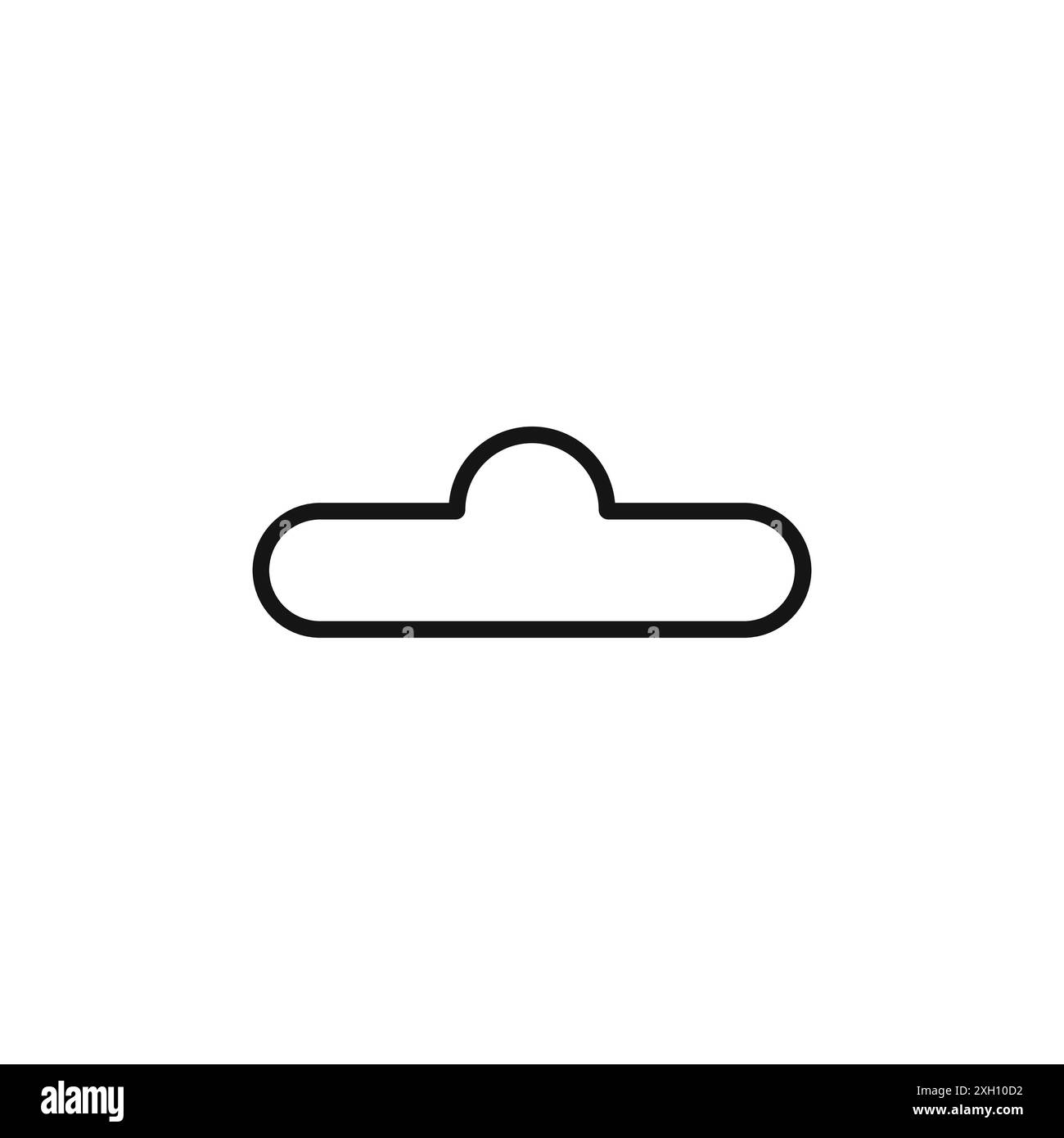 Logo icona Euro hook contorno vettoriale in bianco e nero Illustrazione Vettoriale