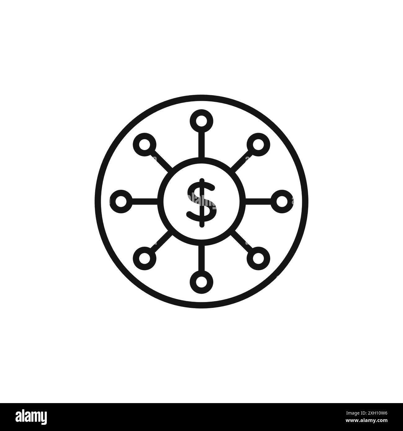 Logo icona schema finanziario simbolo contorno vettoriale in bianco e nero Illustrazione Vettoriale