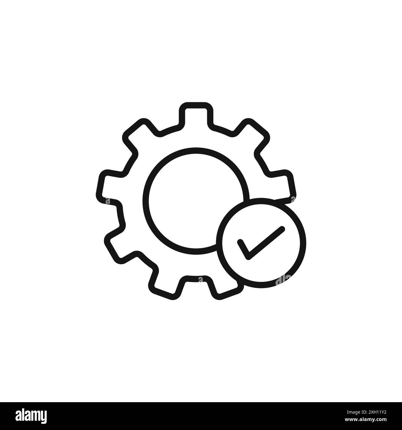 Icona Easy Installation, logo, contorno vettoriale in bianco e nero Illustrazione Vettoriale