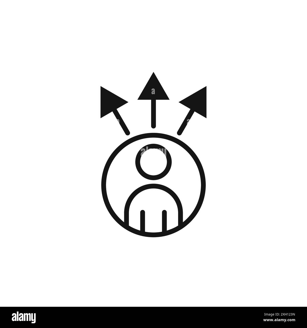 Icona flessibilità logo segno vettoriale contorno in bianco e nero Illustrazione Vettoriale