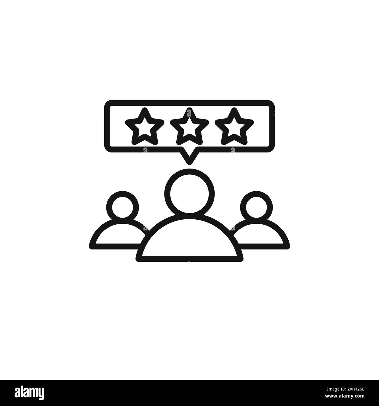 Icona feedback logo segno vettoriale contorno in bianco e nero Illustrazione Vettoriale