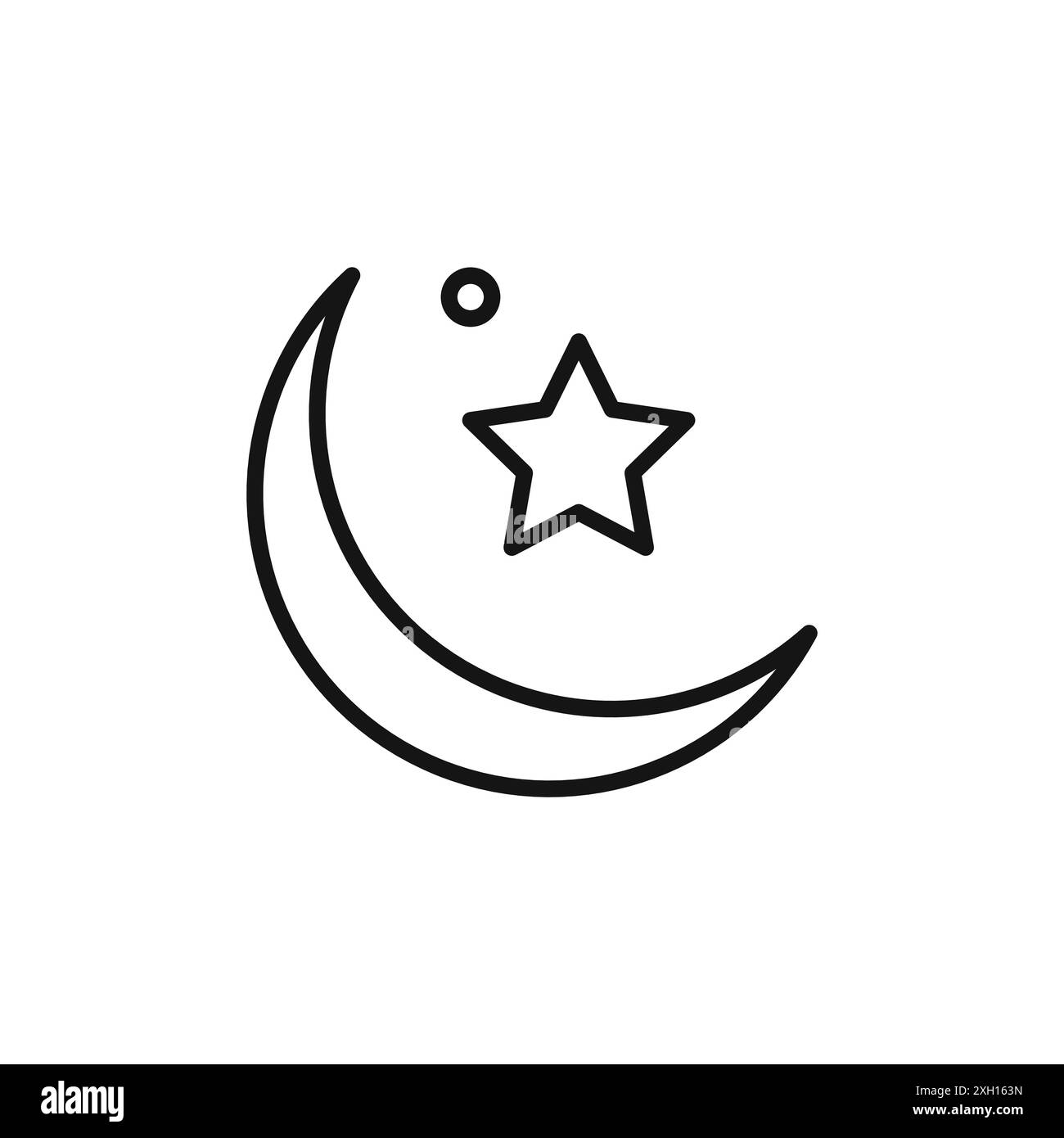 icona contorno luna logo segno vettoriale contorno in bianco e nero Illustrazione Vettoriale