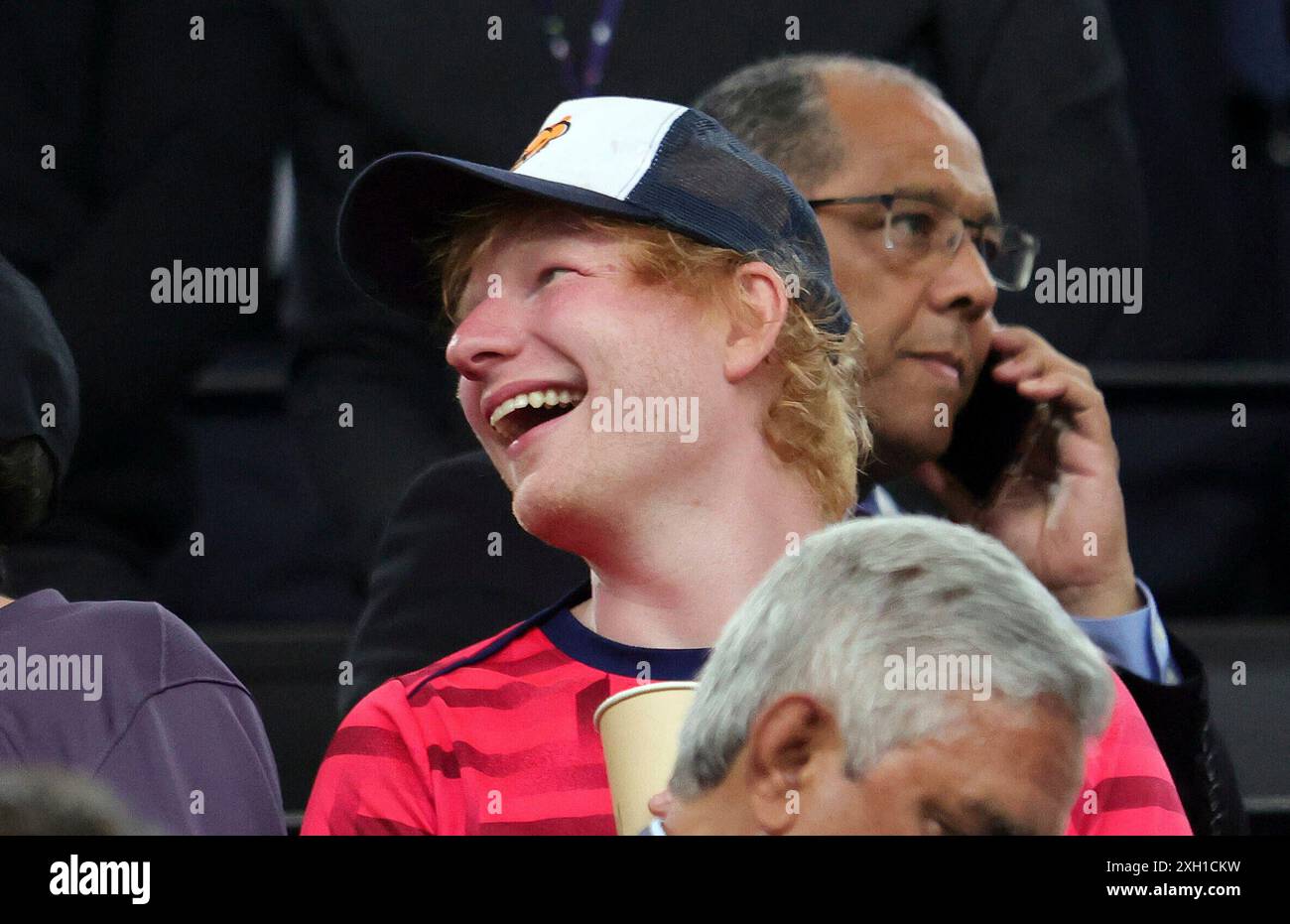 Dortmund, Germania. 10 luglio 2024. Firo : 10.07.2024, calcio: UEFA EURO 2024, EM, Campionato europeo 2024, semifinale, 1/2 finale, M50, Match 50, NED, Paesi Bassi - ENG, Inghilterra ed Sheeran in the Stands credito: dpa/Alamy Live News Foto Stock