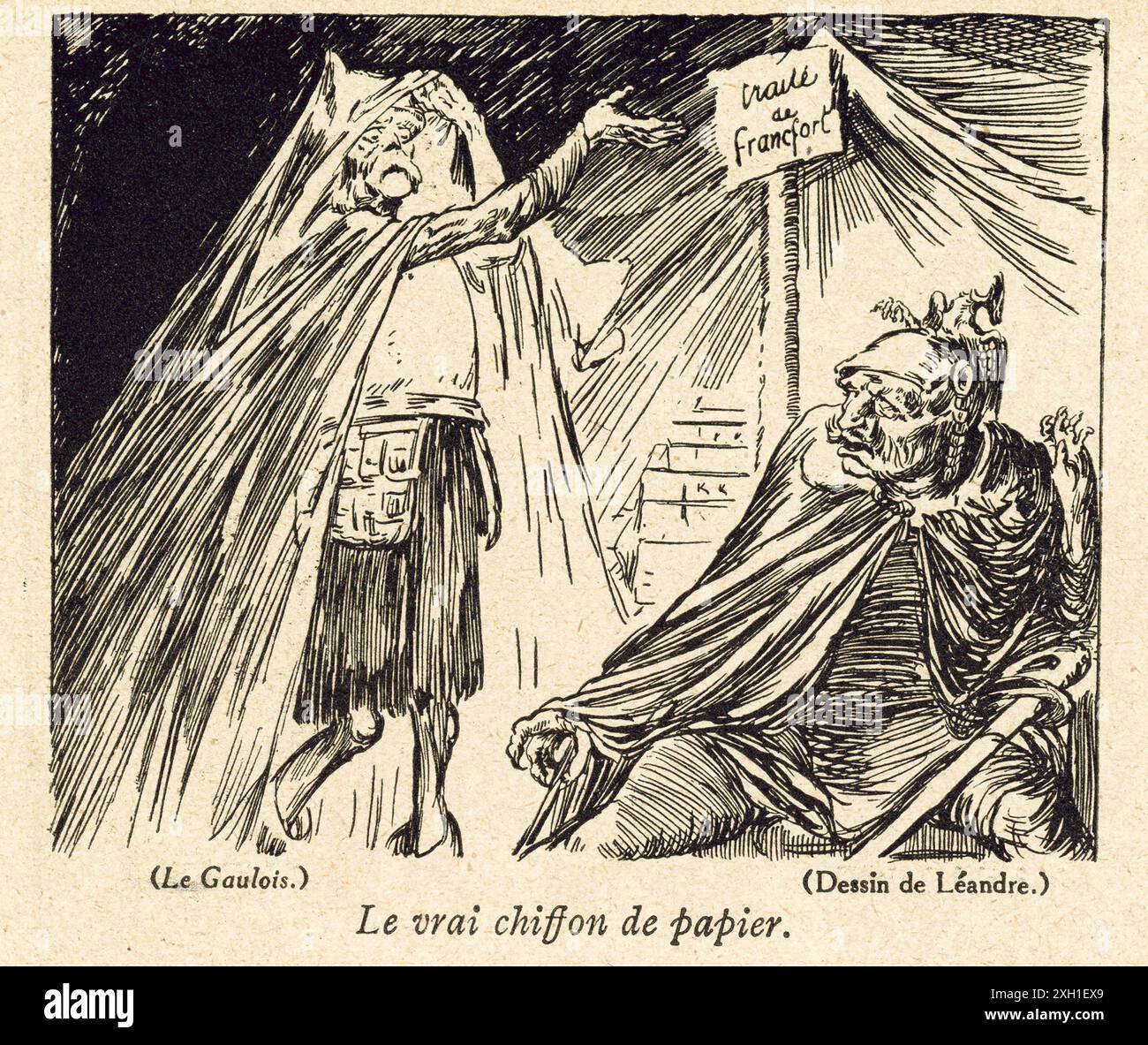 Disegno di Charles Léandre pubblicato sul settimanale satirico francese 'la Baionnette' n°35, il 2 marzo 1916. Numero speciale intitolato "Leurs intellettuali" (i loro intellettuali). Foto Stock