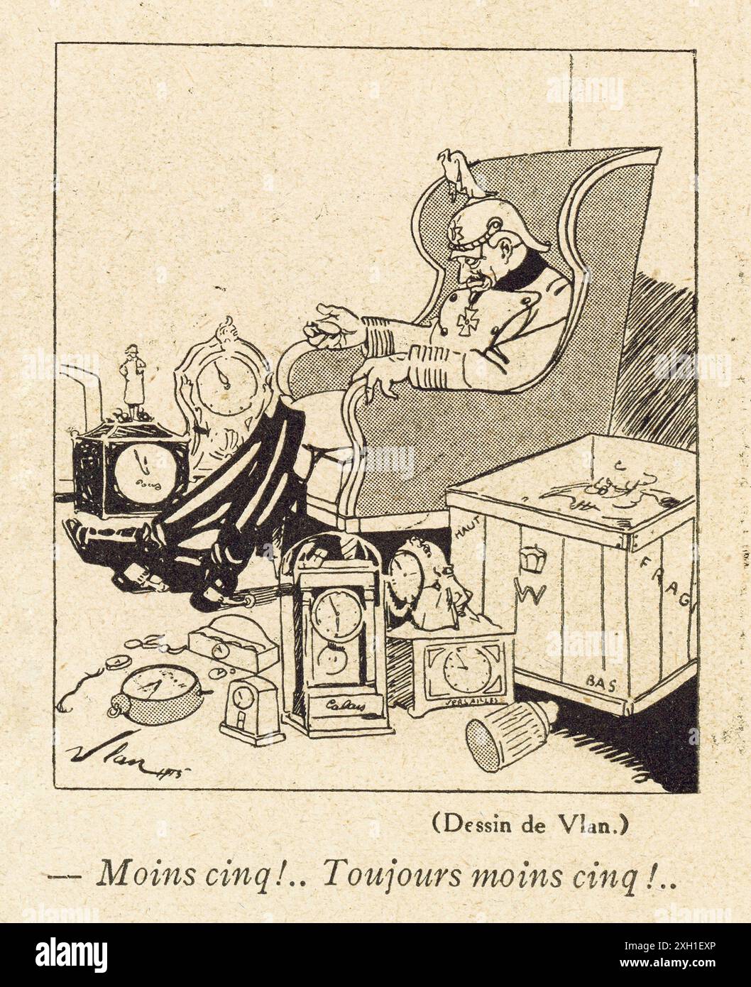 Disegno pubblicato sul settimanale satirico francese 'la Baionnette' n°35, il 2 marzo 1916. Numero speciale intitolato "Leurs intellettuali" (i loro intellettuali). Foto Stock