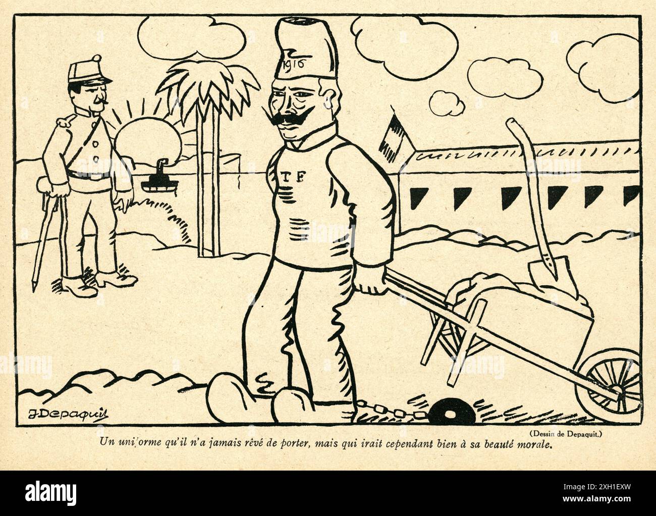 Disegno di Jules Depaquit pubblicato sul settimanale satirico francese 'la Baionnette' n°36, il 9 marzo 1916. Numero speciale intitolato "Kaiser-Karnaval". Foto Stock