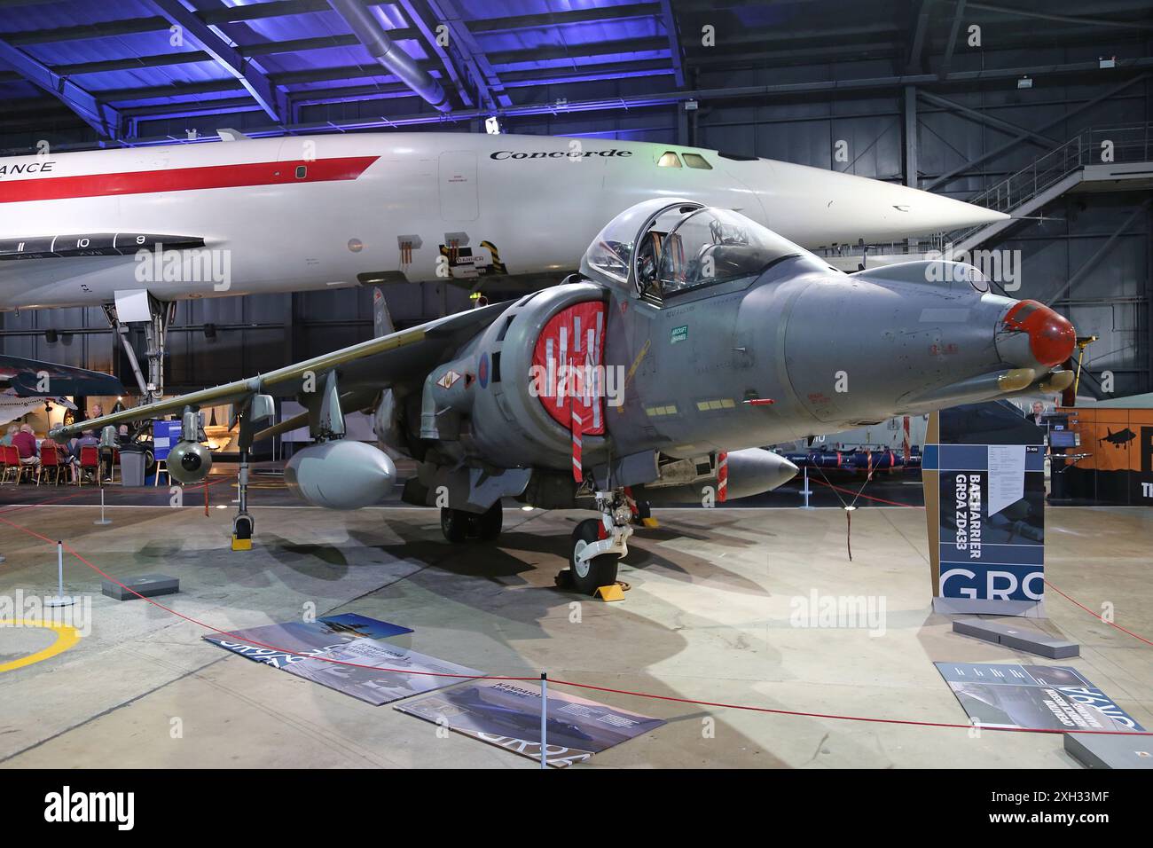 BAE Harrier GR9A, Hall 4, Royal Navy Fleet Air Arm Museum, RNAS Yeovilton, Ilchester, Somerset, Inghilterra, gran Bretagna, Regno Unito, Europa Foto Stock