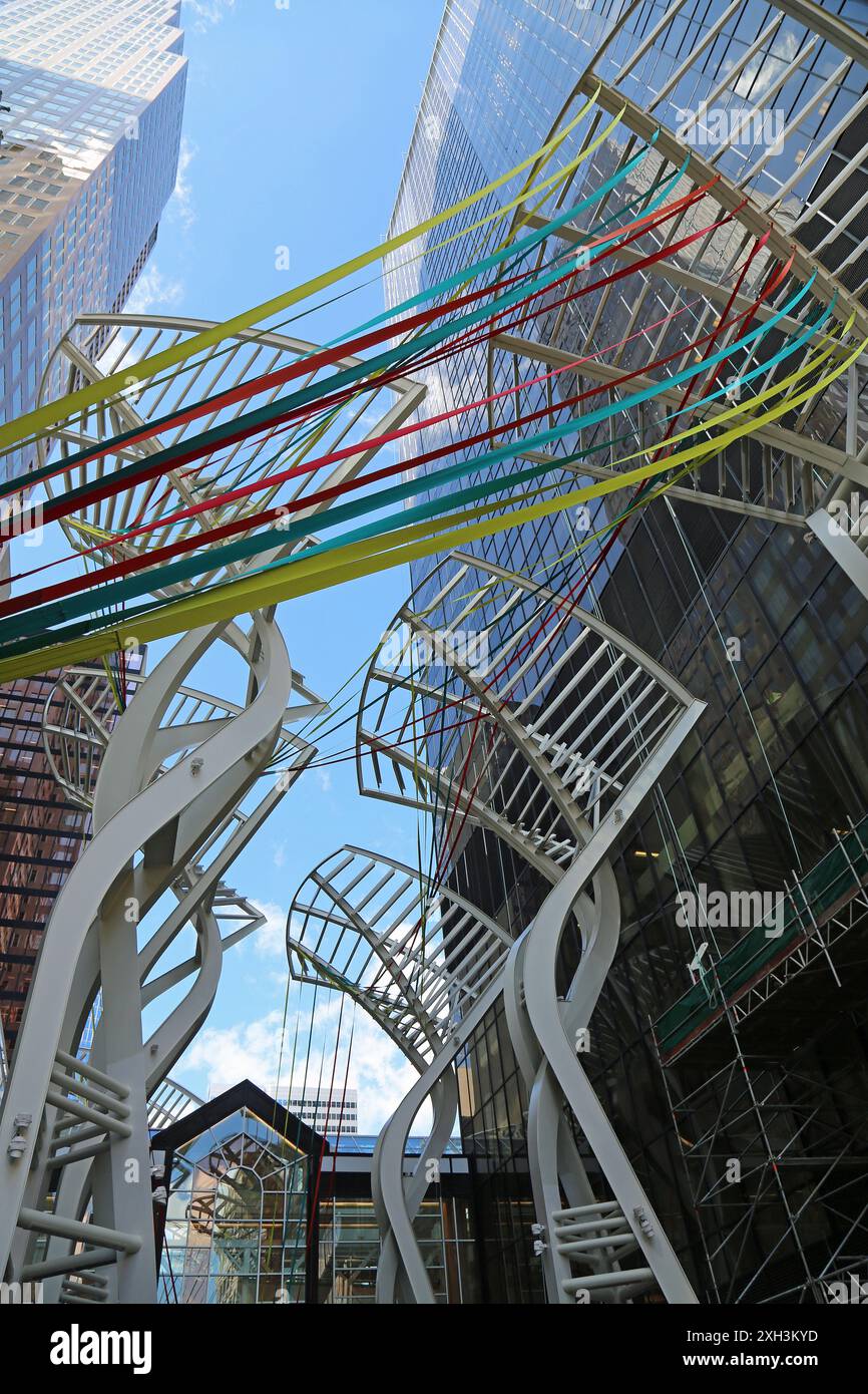 Stephen Avenue decorazione verticale - Calgary, Canada Foto Stock