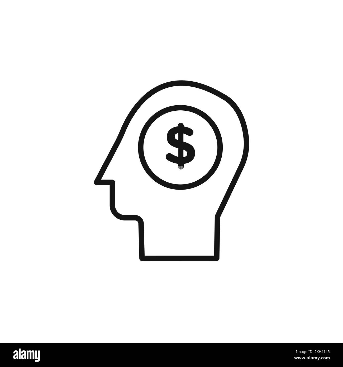 Logo business idea Icon segno vettoriale contorno in bianco e nero Illustrazione Vettoriale