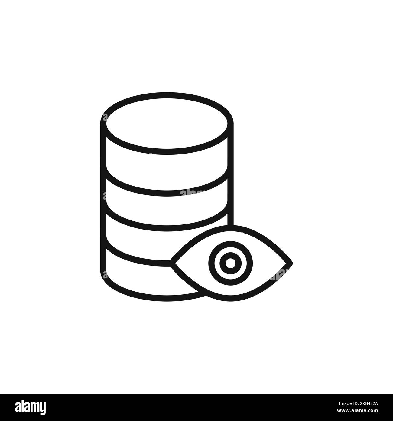 Icona di visualizzazione dei dati, simbolo del logo, contorno vettoriale in bianco e nero Illustrazione Vettoriale