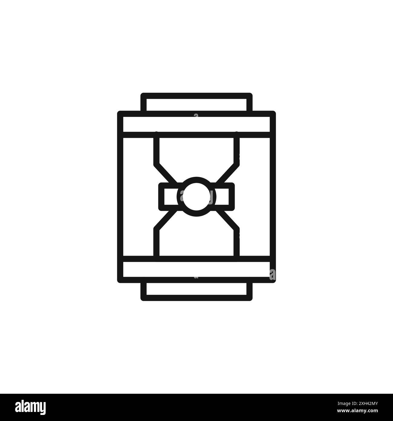 Logo Janggu Icon contorno vettoriale in bianco e nero Illustrazione Vettoriale