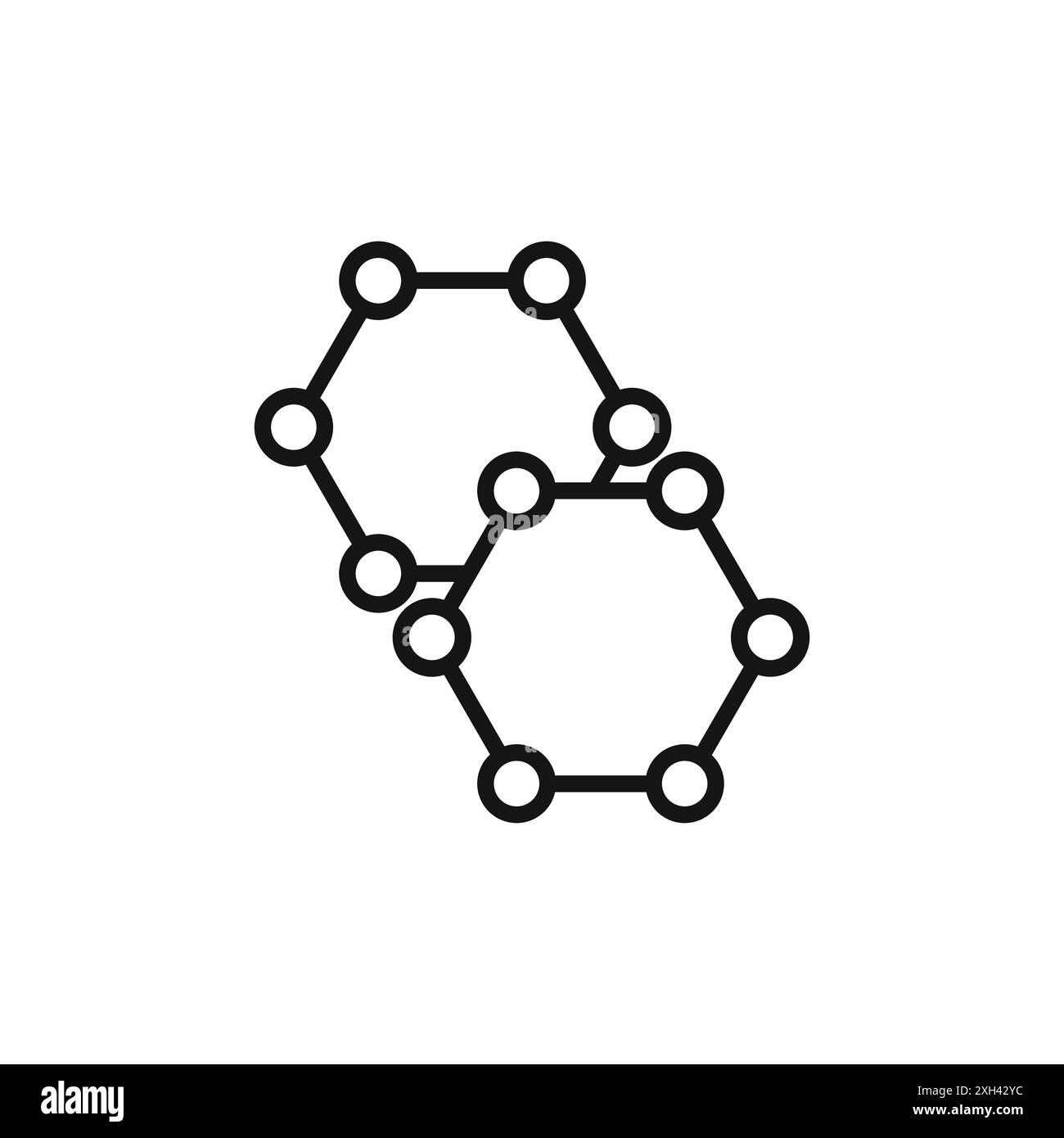 Logo icona grafene contorno vettoriale in bianco e nero Illustrazione Vettoriale