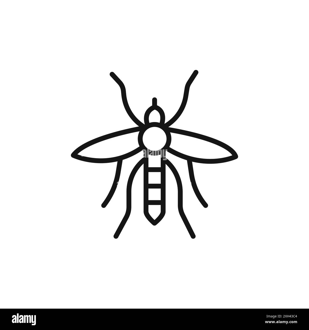 il logo dell'icona malaria indica il contorno vettoriale in bianco e nero Illustrazione Vettoriale