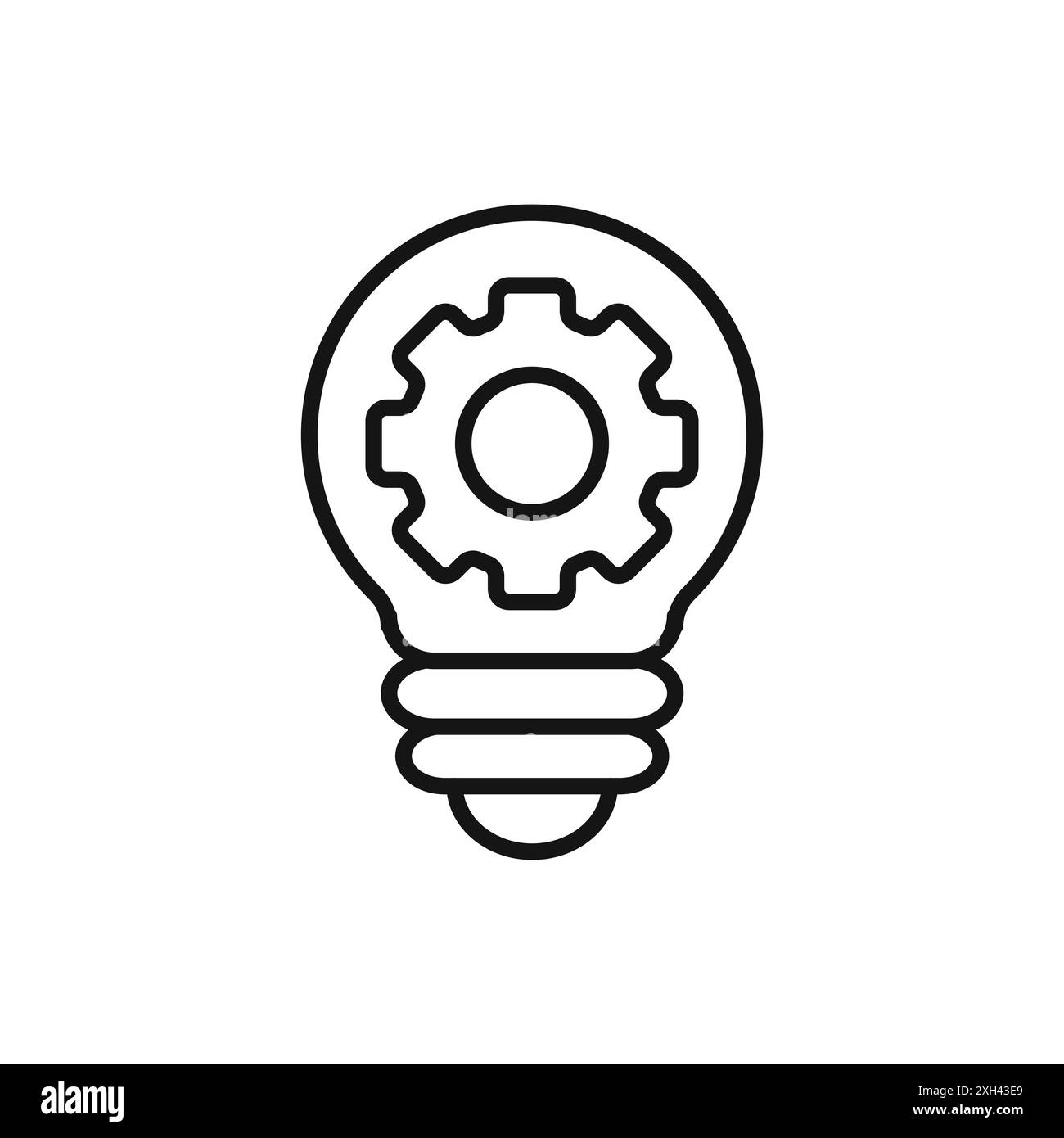 Logo icona generazione idea bordo vettoriale in bianco e nero Illustrazione Vettoriale
