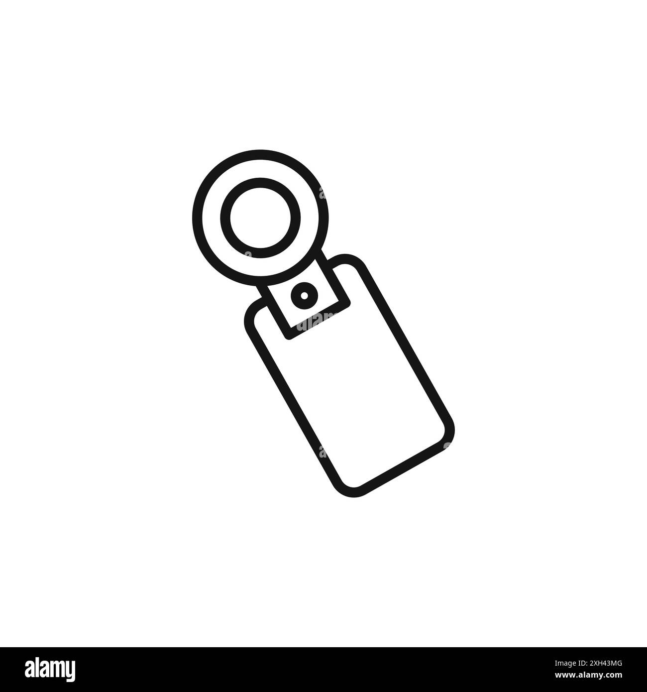 Icona del portachiavi con logo, contorno vettoriale in bianco e nero Illustrazione Vettoriale