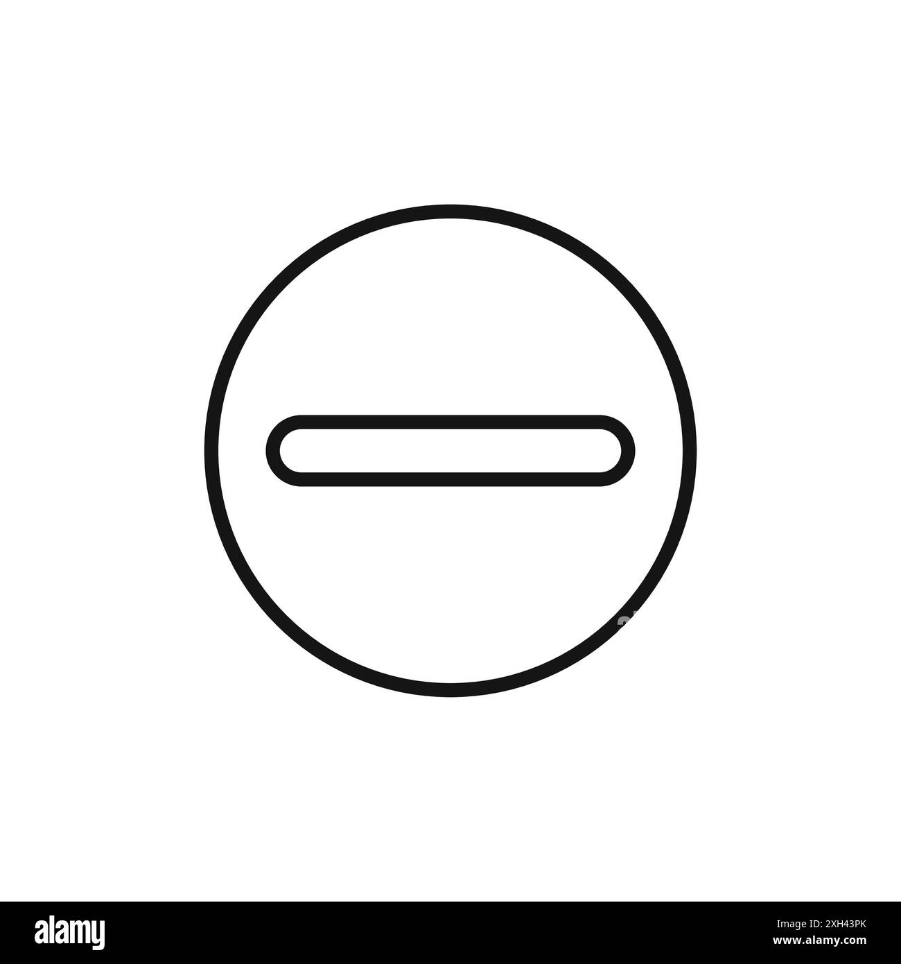 Icona segno negativo logo segno vettoriale contorno in bianco e nero Illustrazione Vettoriale