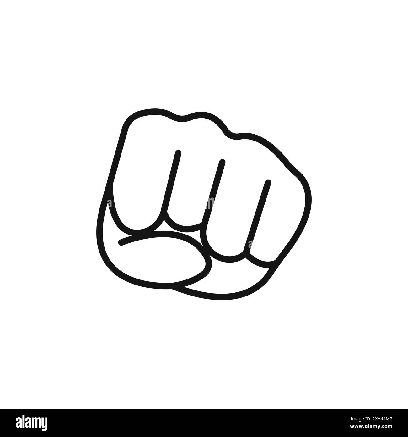 il logo dell'icona della mano del pugno di perforazione indica il contorno vettoriale in bianco e nero Illustrazione Vettoriale