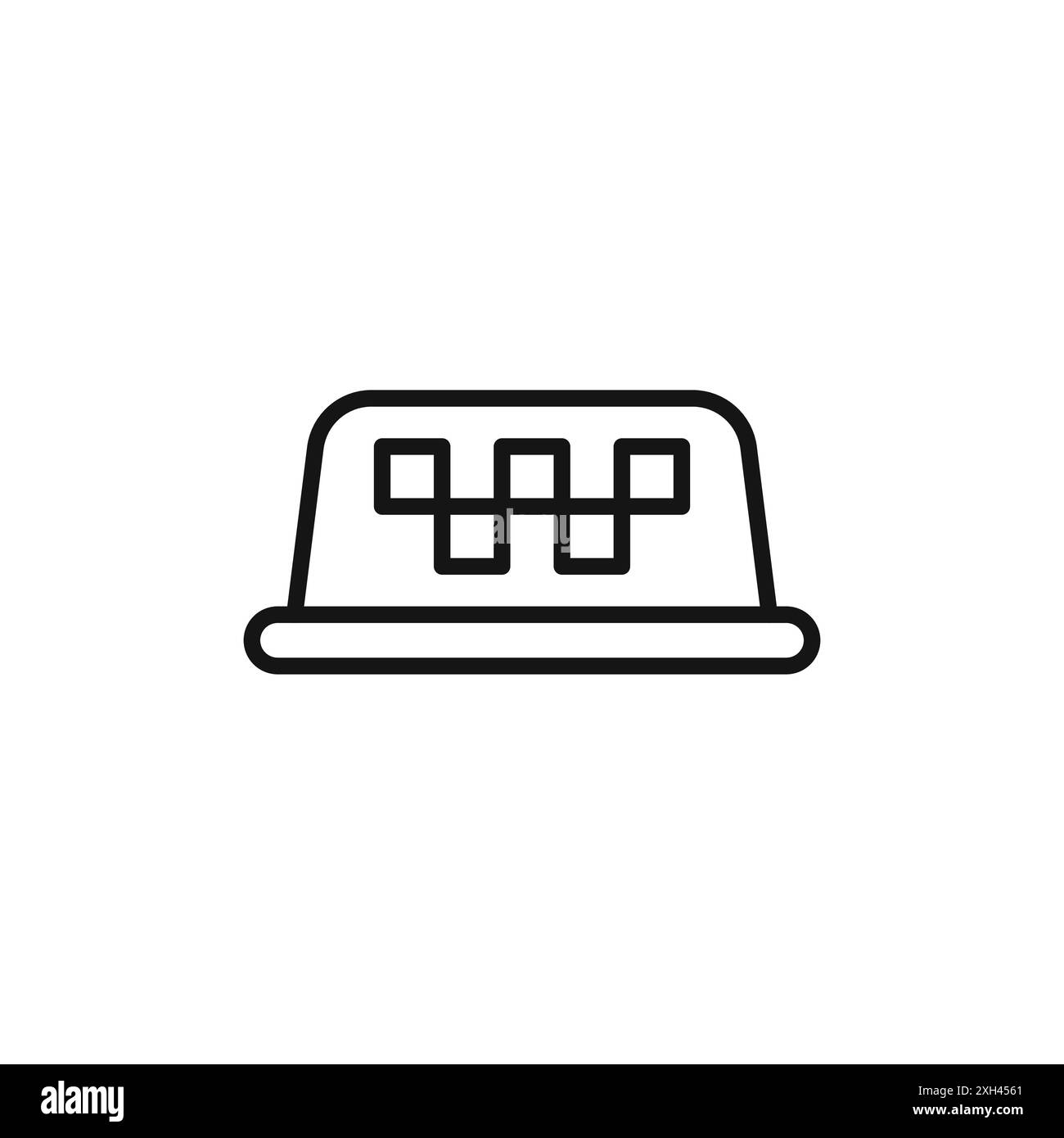 Simbolo del logo della lampada taxi contorno vettoriale in bianco e nero Illustrazione Vettoriale