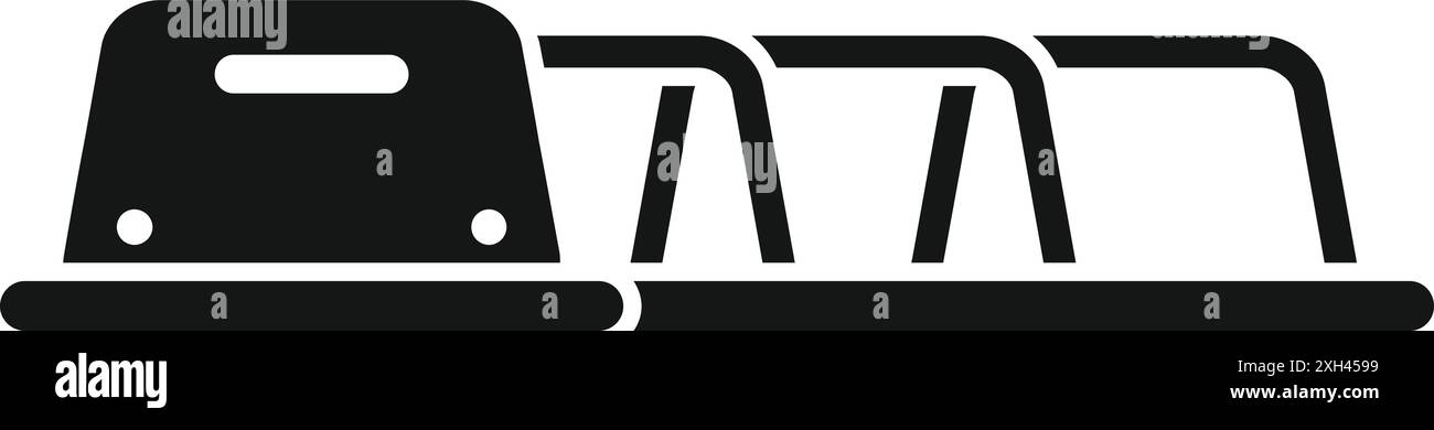 Silhouette nera di un portabiciclette che favorisce spostamenti ecologici nelle aree urbane Illustrazione Vettoriale