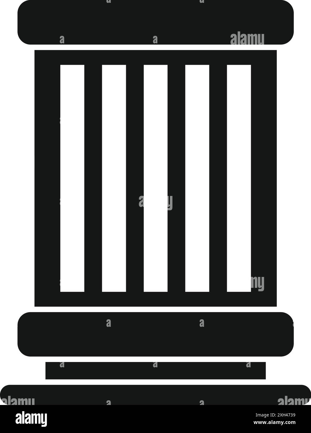 Icona di glifo nero semplice ed elegante di una colonna classica, perfetta per progetti legati alla storia, all'architettura o al design Illustrazione Vettoriale