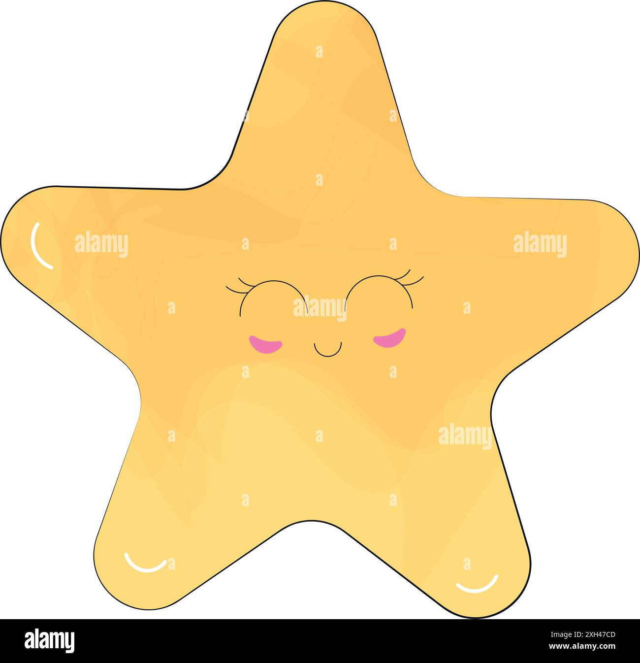 Carino personaggio star carino illustrazione vettoriale Illustrazione Vettoriale