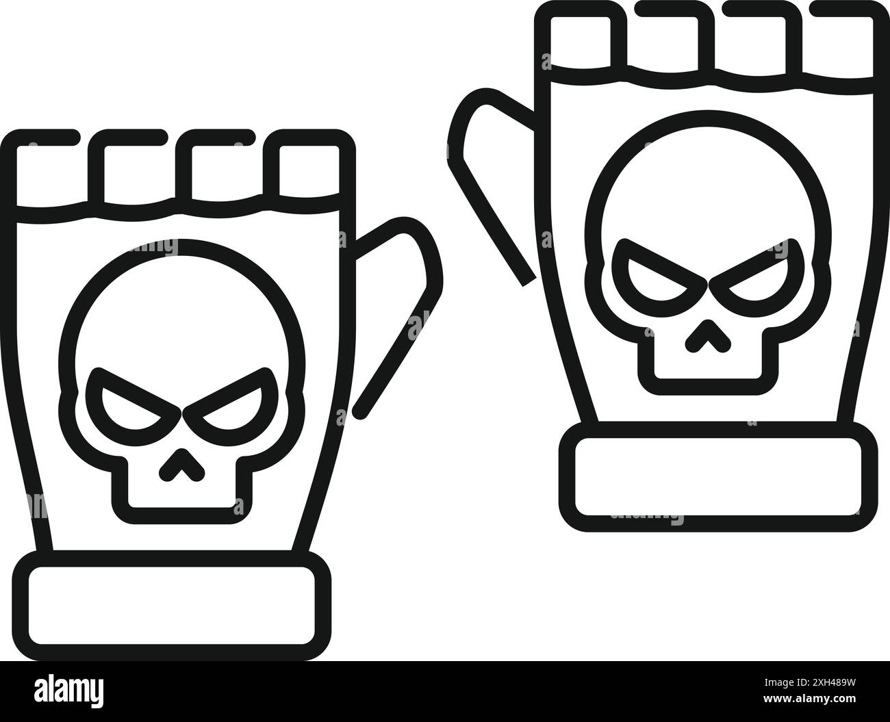 Paio di bicchieri da birra in metallo nero con stampa teschio per pub e bar Illustrazione Vettoriale