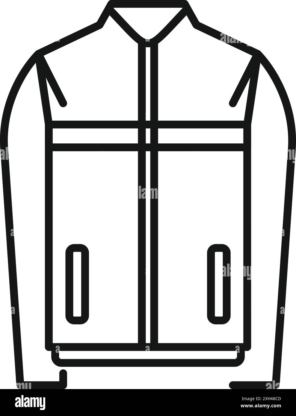 Semplice disegno in bianco e nero di una giacca moderna per il freddo Illustrazione Vettoriale