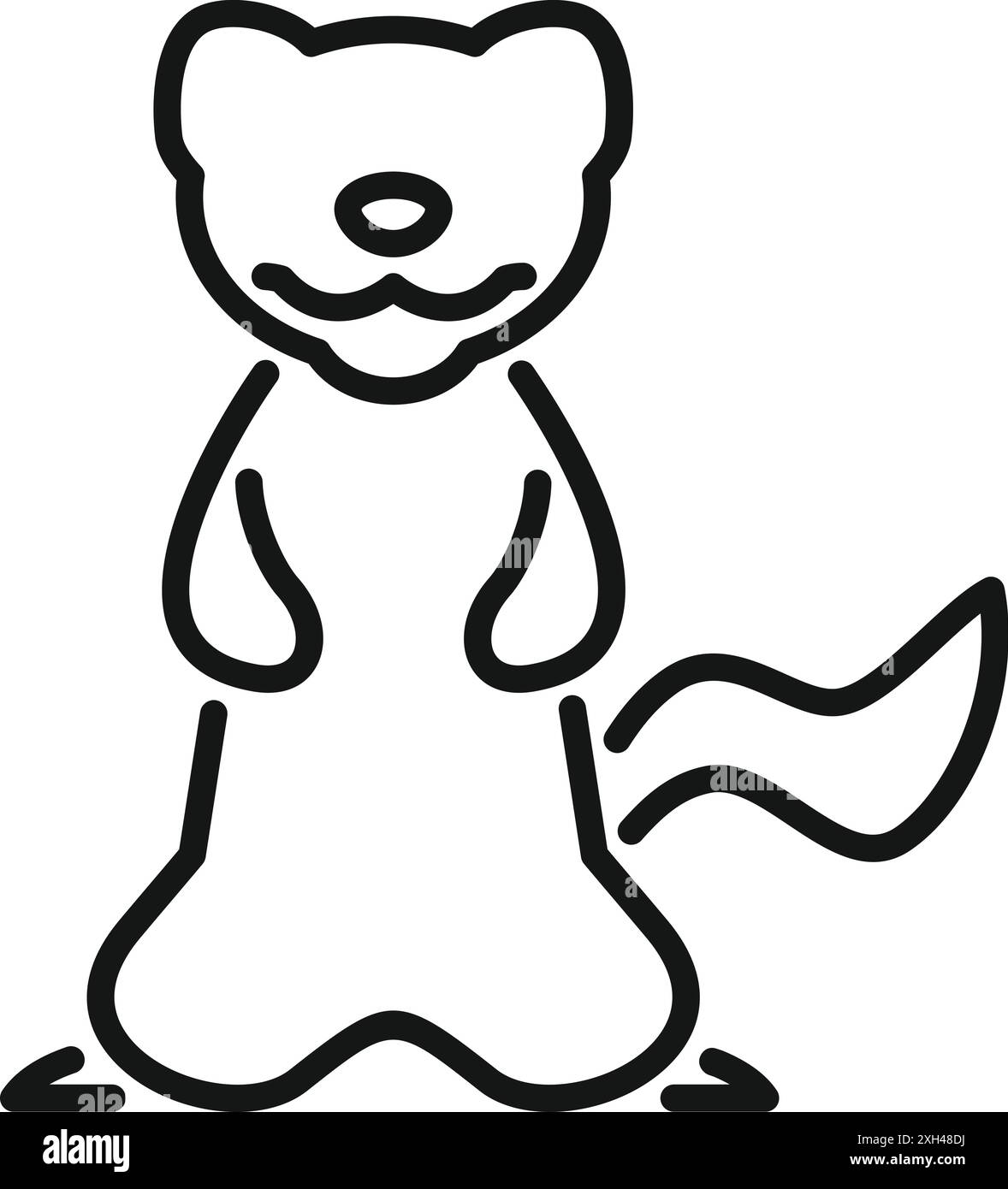 Illustrazione minimalista di un furetto in piedi sulle zampe posteriori Illustrazione Vettoriale