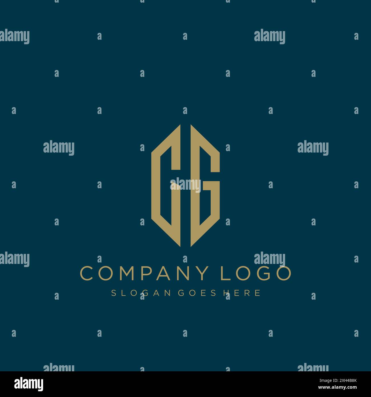 Design dell'icona del logo CG Letter Illustrazione Vettoriale