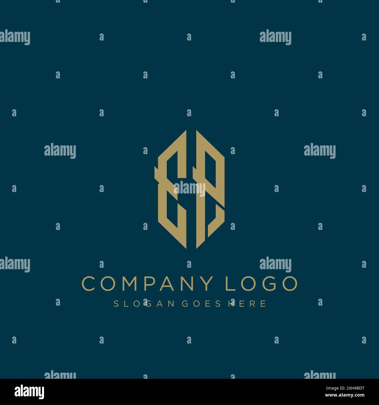 Design dell'icona con il logo della lettera EP Illustrazione Vettoriale