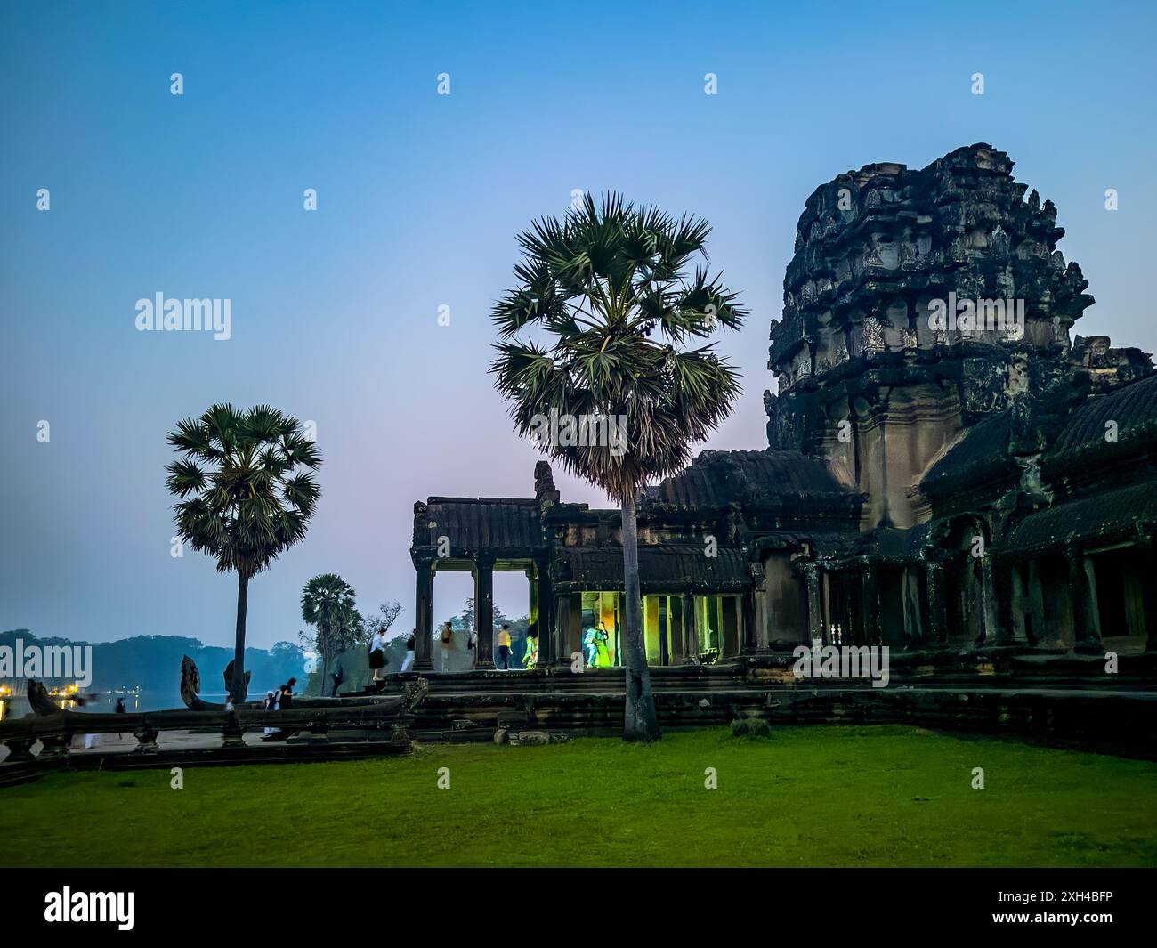 Sito Patrimonio dell'Umanità dell'UNESCO ad Angkor Wat, un complesso di templi indù-buddisti vicino a Siem Reap, Cambogia. Foto Stock