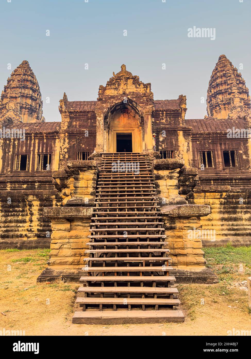 Sito Patrimonio dell'Umanità dell'UNESCO ad Angkor Wat, un complesso di templi indù-buddisti vicino a Siem Reap, Cambogia. Foto Stock