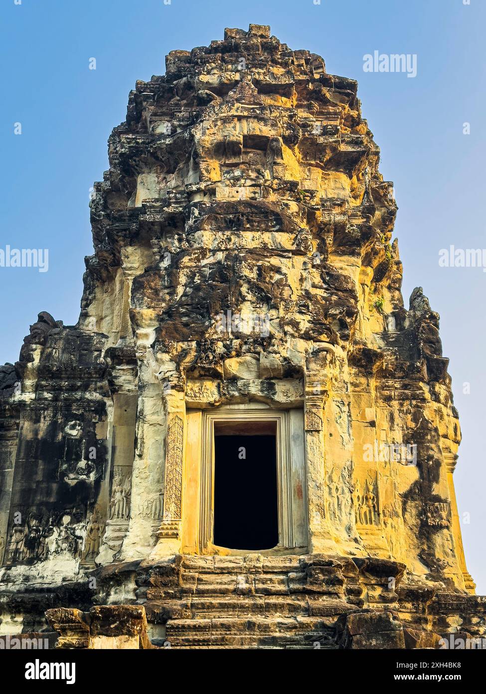 Sito Patrimonio dell'Umanità dell'UNESCO ad Angkor Wat, un complesso di templi indù-buddisti vicino a Siem Reap, Cambogia. Foto Stock