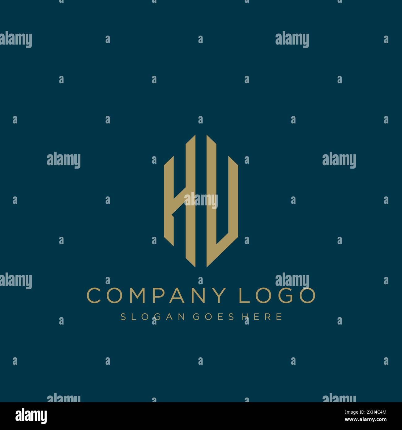 Design dell'icona del logo HU Letter Illustrazione Vettoriale