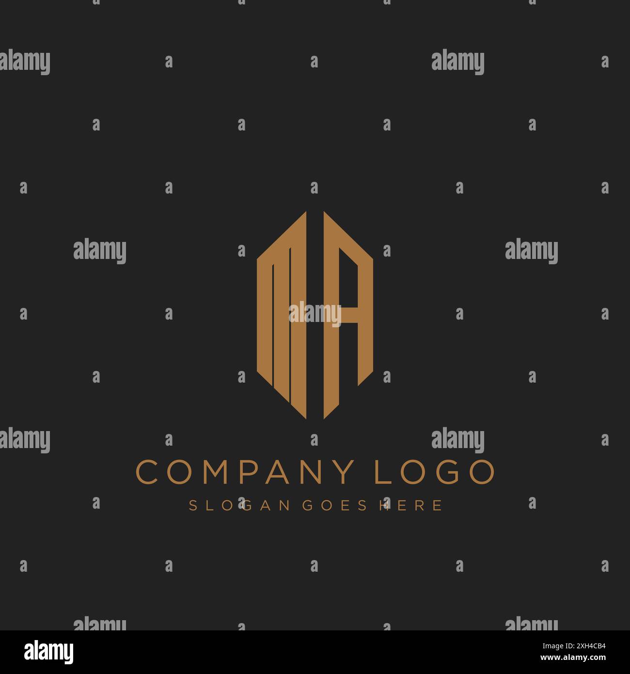 Design dell'icona del logo MA Letter Illustrazione Vettoriale