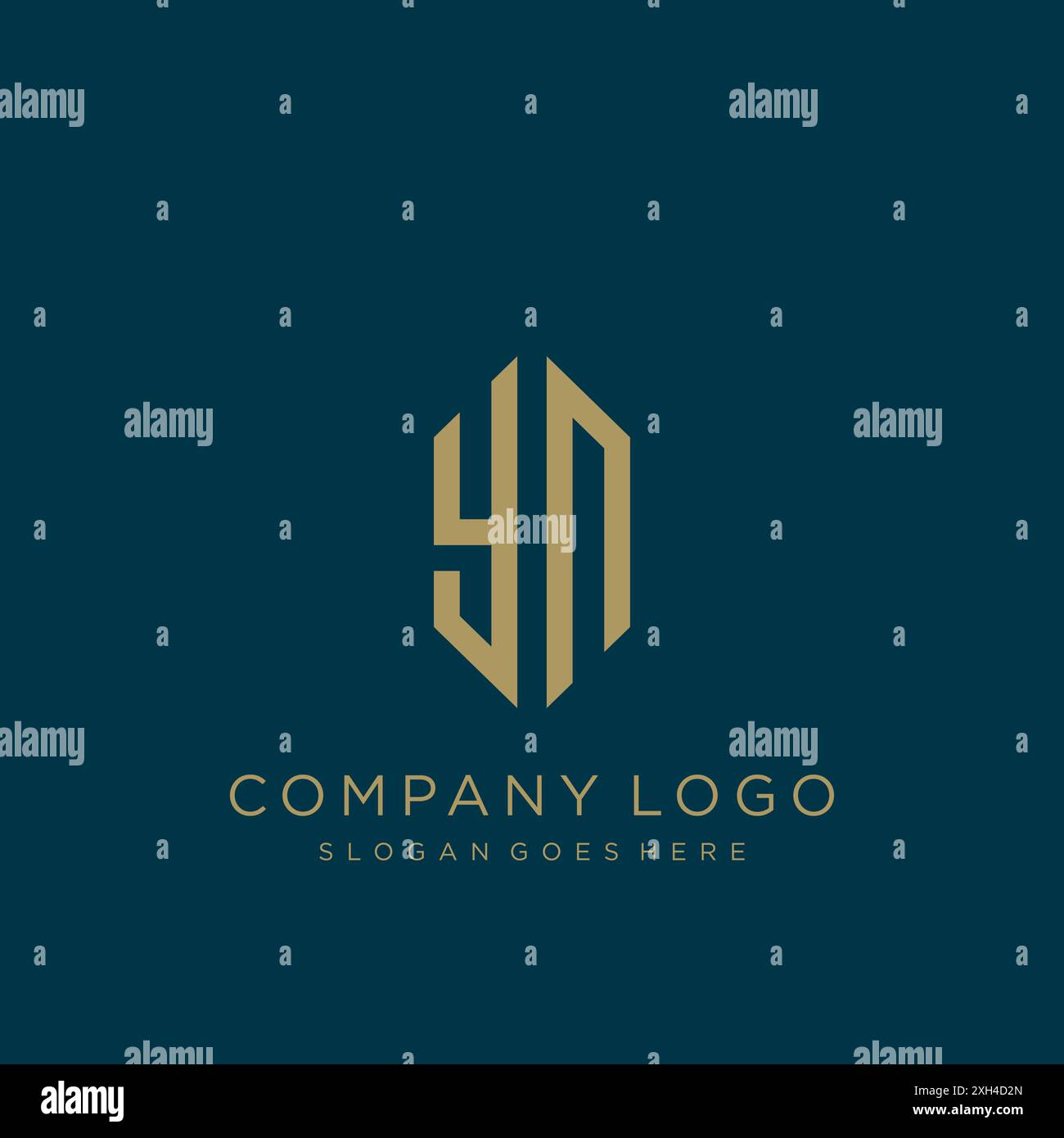 Design dell'icona con il logo YN Letter Illustrazione Vettoriale