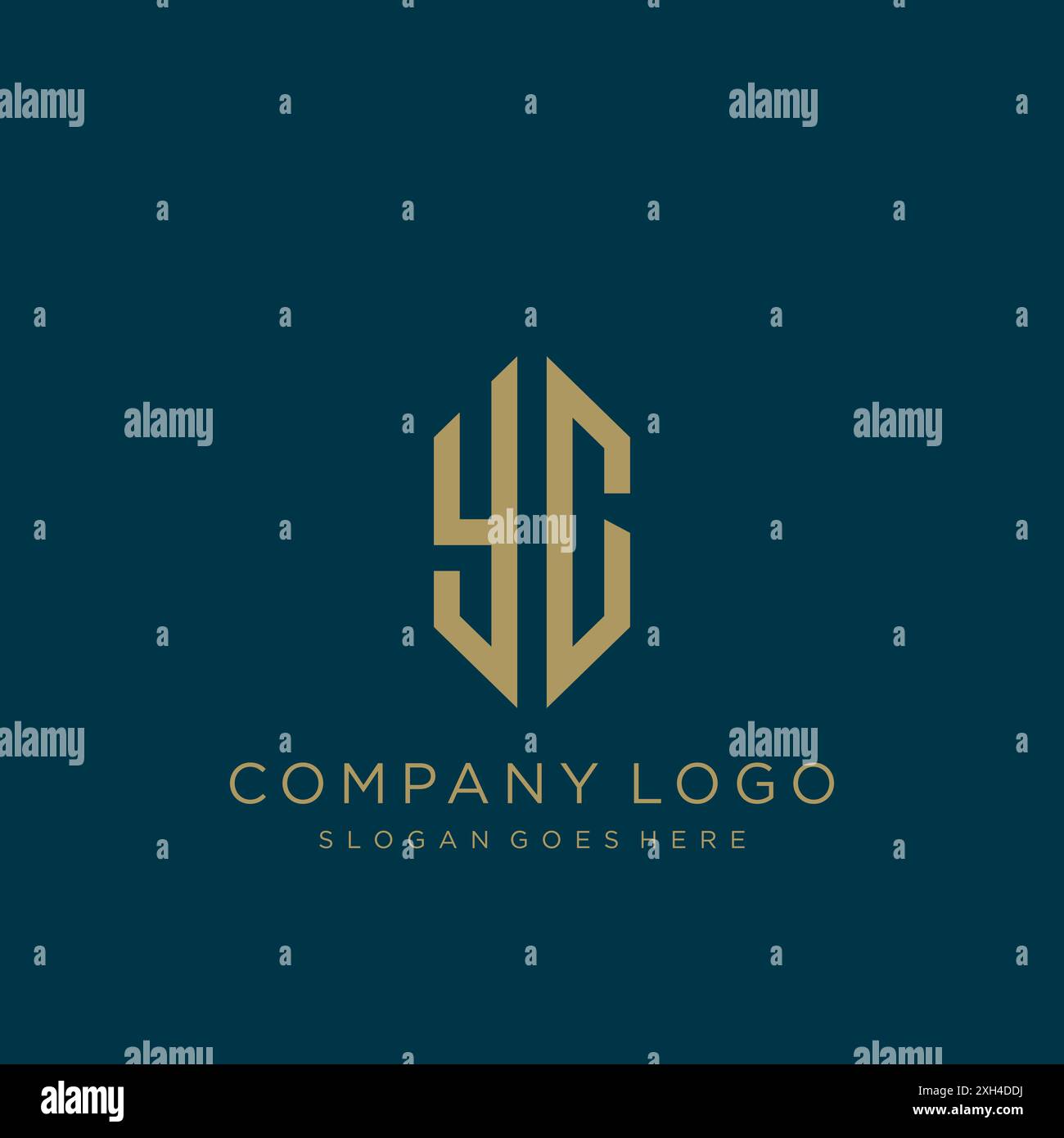 Design dell'icona YC Letter logo Illustrazione Vettoriale