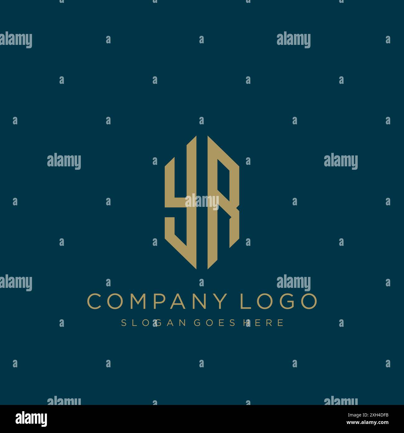 Design dell'icona del logo YR Letter Illustrazione Vettoriale