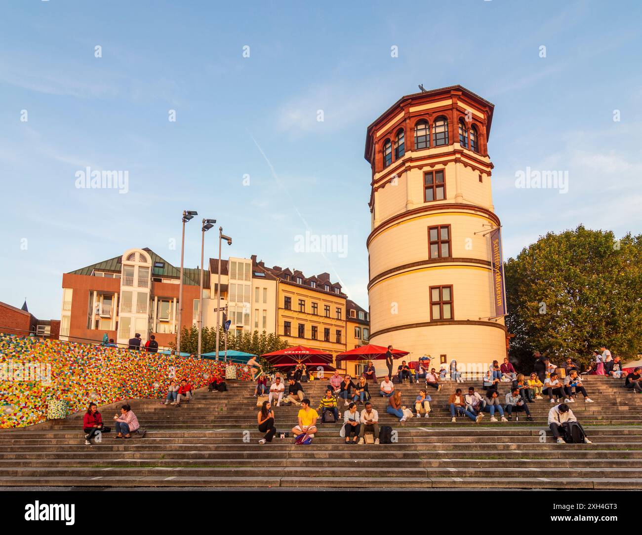 Düsseldorf: Schifffahrtsmuseum di Schlossturm (Museo marittimo nella torre del castello) a Düsseldorf und Neanderland, Nordrhein-Westfalen, Renania settentrionale-Westph Foto Stock