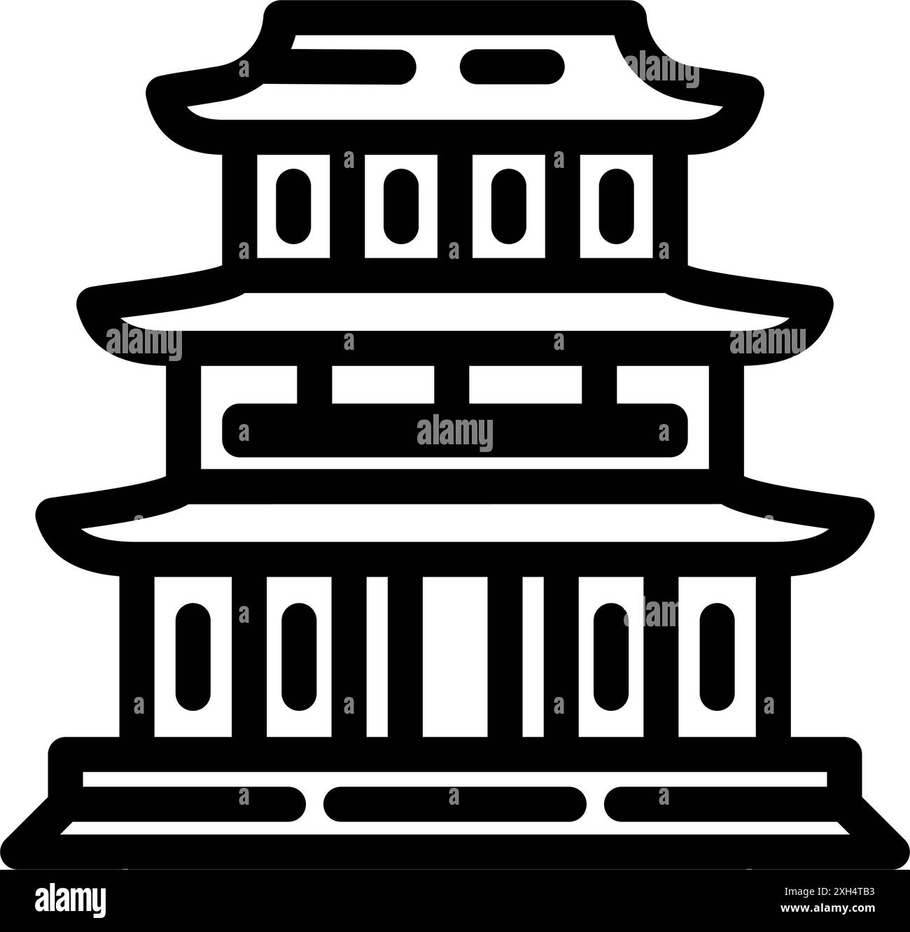 tempio buddista icona linea buddhista illustrazione vettoriale Illustrazione Vettoriale