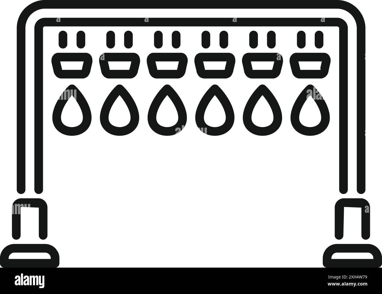 Icona line art di un sistema di irrigazione a goccia per un'azienda agricola intelligente, perfetta per progetti di agricoltura e tecnologia Illustrazione Vettoriale