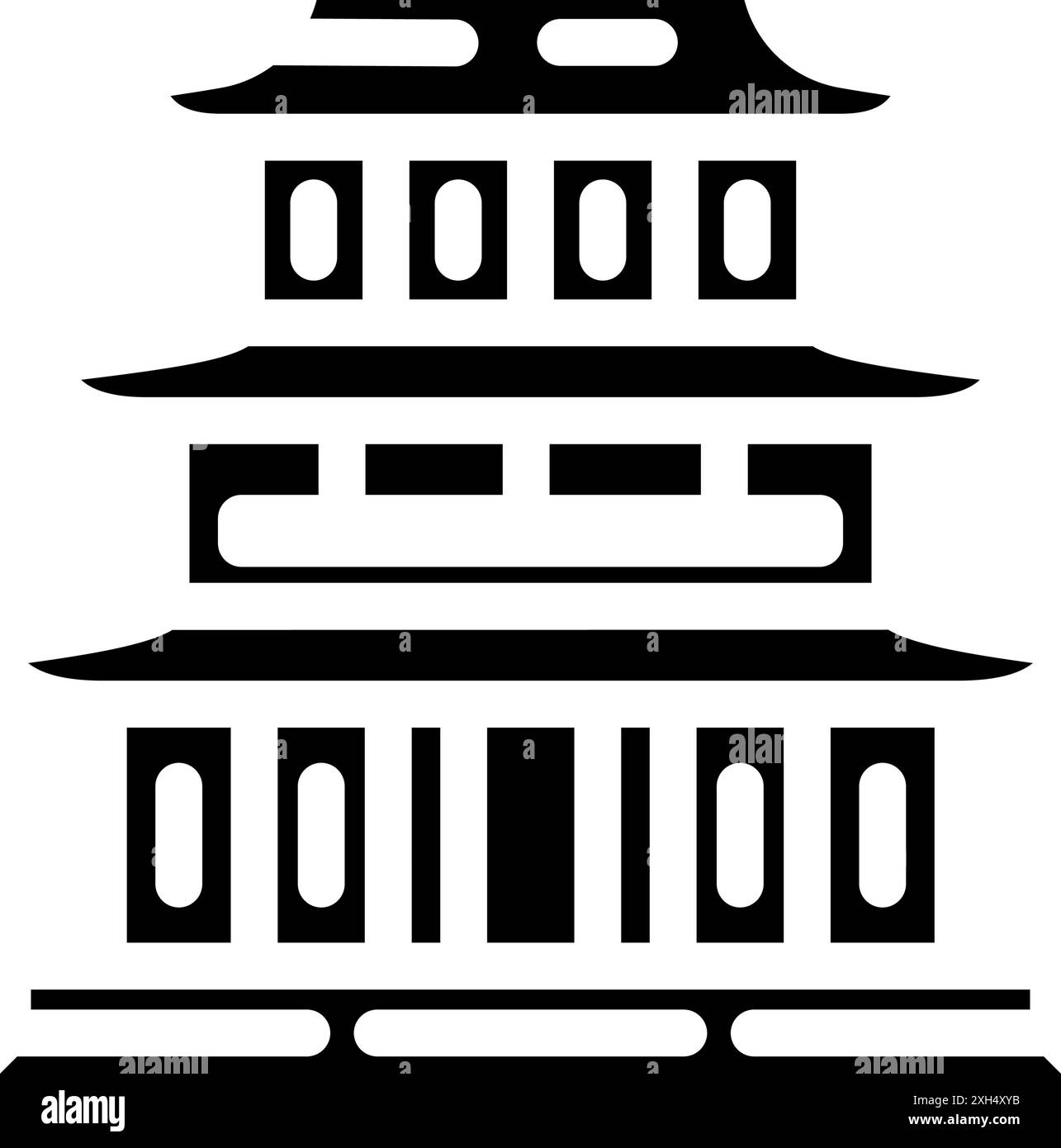 tempio buddista icona del glifo buddista illustrazione vettoriale Illustrazione Vettoriale