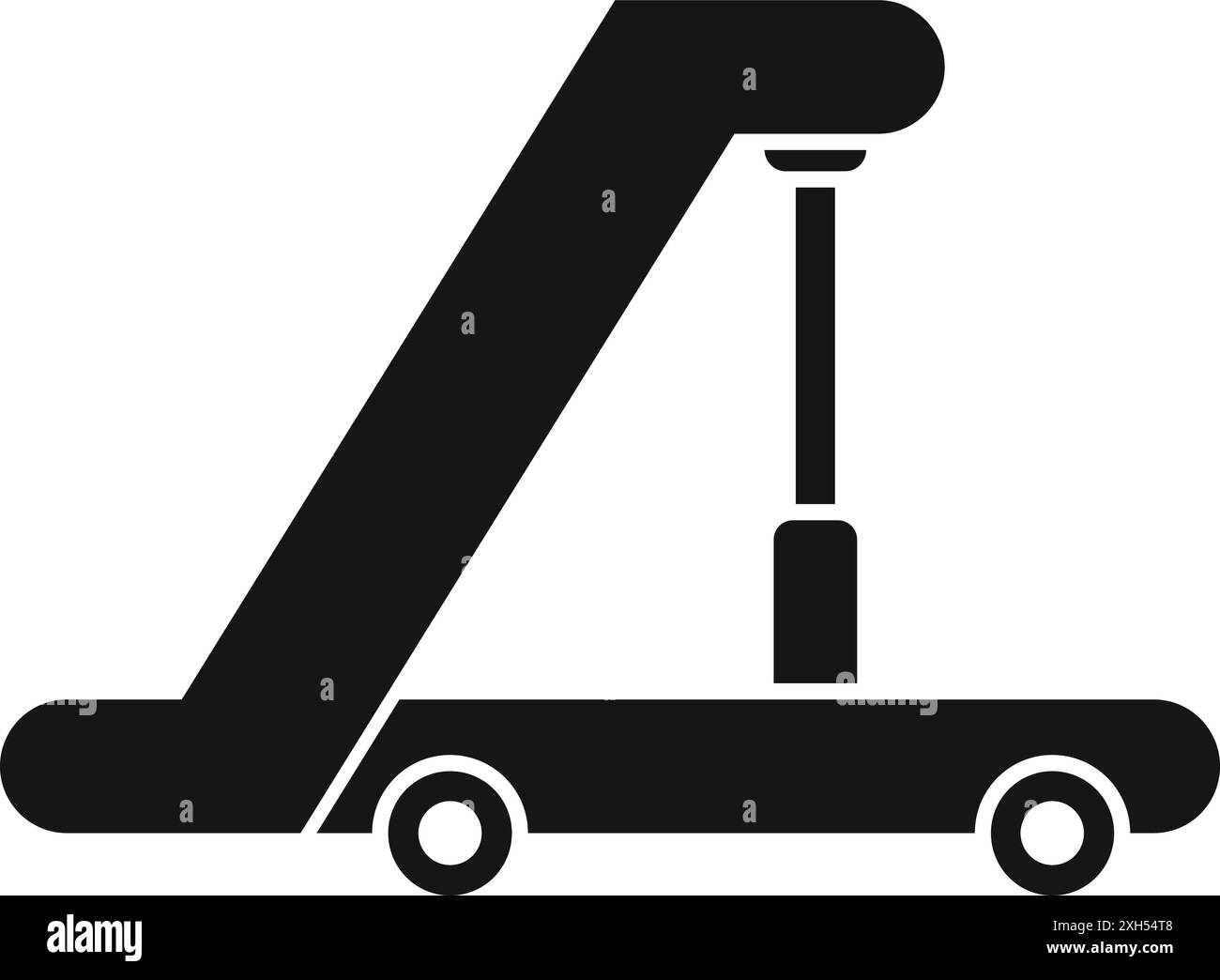 Sagoma nera di un ponte di imbarco passeggeri dell'aeroporto utilizzato per salire e scendere passeggeri da un aereo Illustrazione Vettoriale