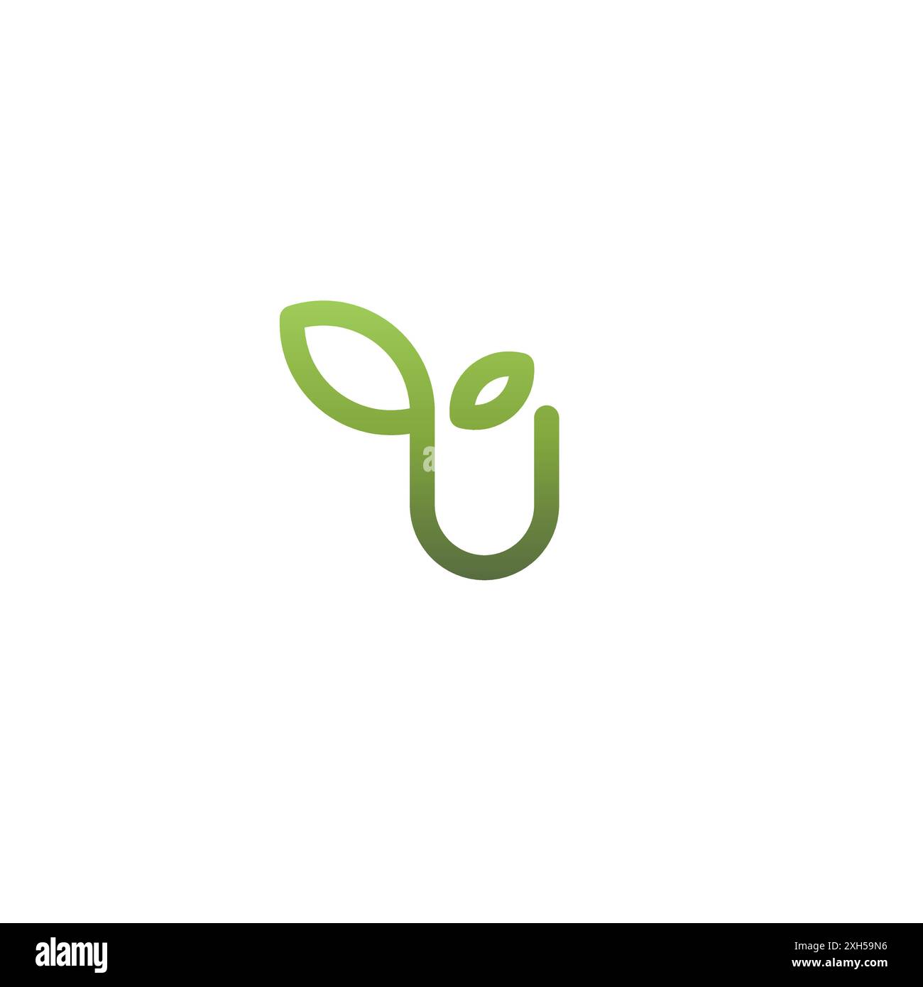 Vettore logo Letter U LEAF. U natura iniziale del logo Illustrazione Vettoriale