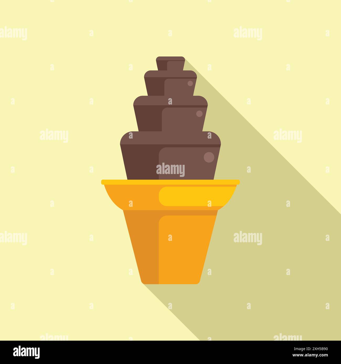 Fontana di cioccolato a cascata, perfetta per tutti gli amanti dei dessert Illustrazione Vettoriale