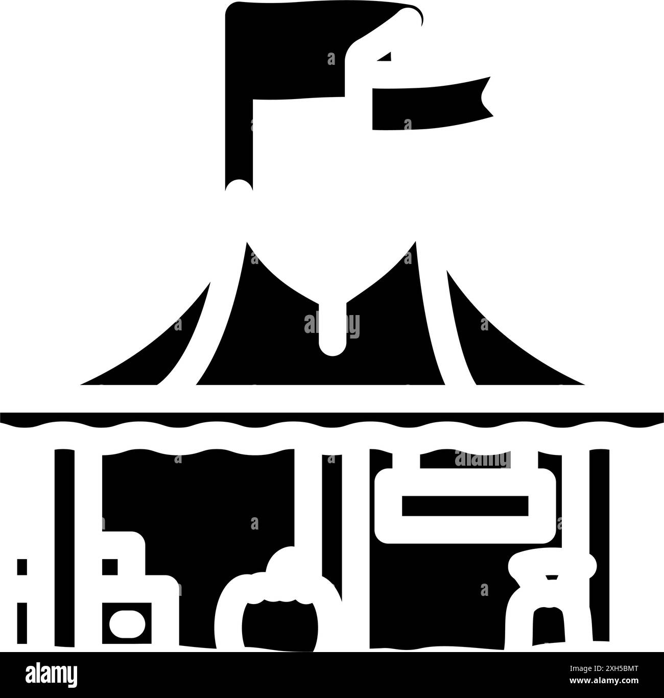 illustrazione vettoriale dell'icona del glifo autunnale della mietitura Illustrazione Vettoriale