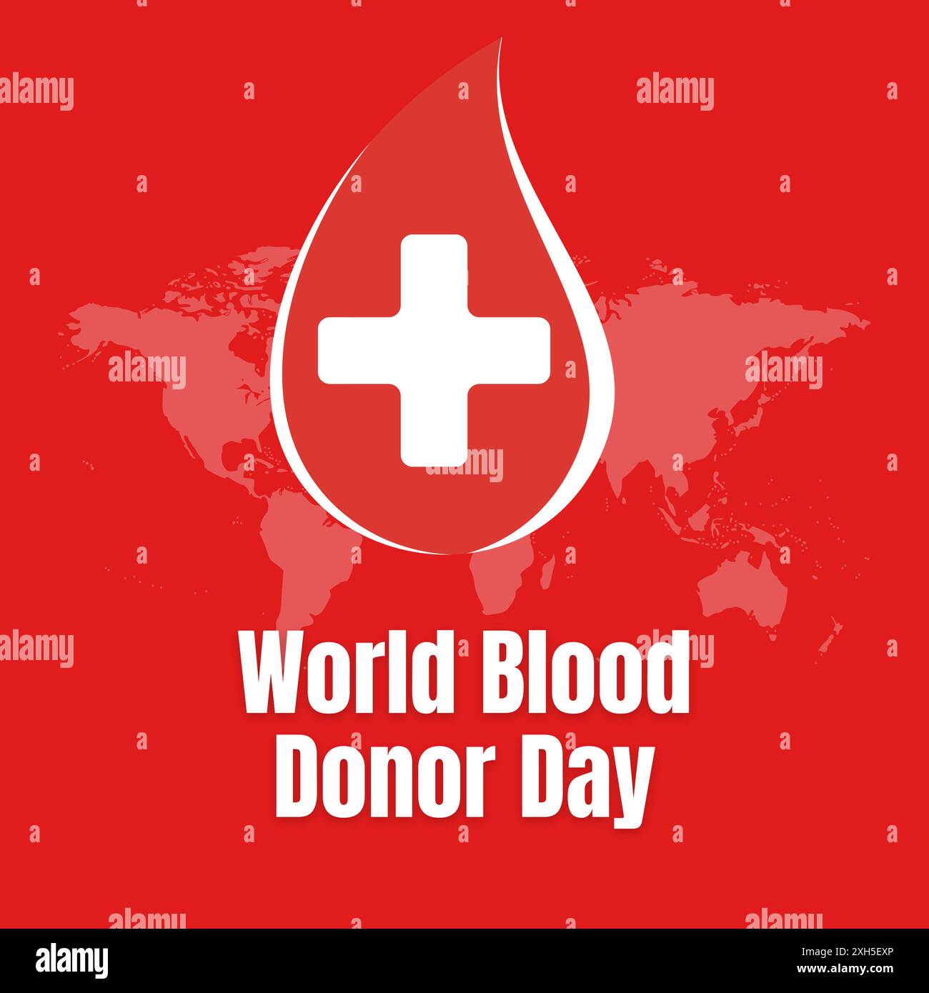Giornata mondiale dei donatori di sangue. Concetto di donazione di sangue. mappa del mondo. Icona medica, goccia di sangue, 14 giugno. consapevolezza del giorno dei donatori di sangue nel mondo. sfondo, poster, Illustrazione Vettoriale