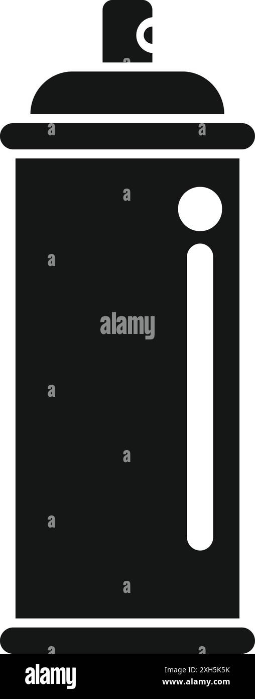 Semplice icona di glifo nero di una vernice spray, spesso utilizzata per Street art e graffiti Illustrazione Vettoriale