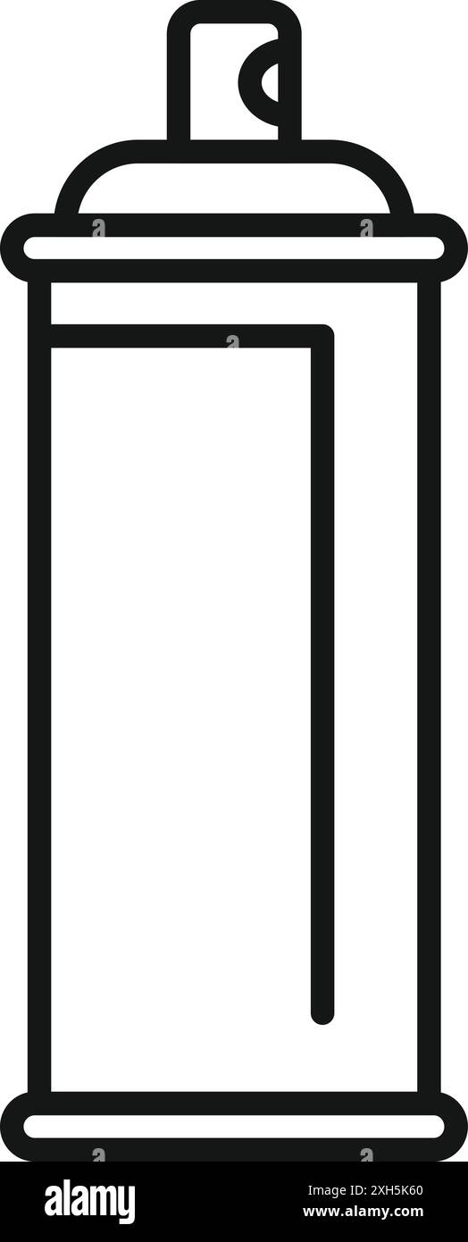 Semplice disegno in bianco e nero di una bomboletta spray, evocando creatività e arte urbana Illustrazione Vettoriale